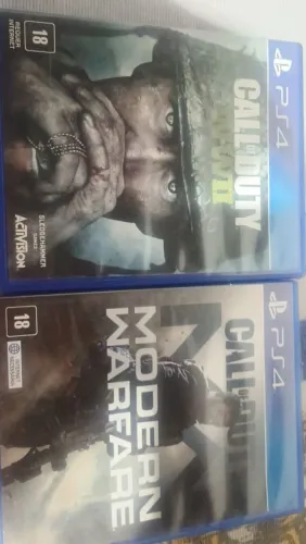 2 jogos ps4 e ps5 call of duty WWII e modern warfare