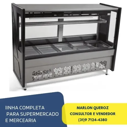 Balcão de Açougue 1,75M Preto Polar