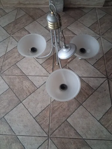 Luminária prata fosco 