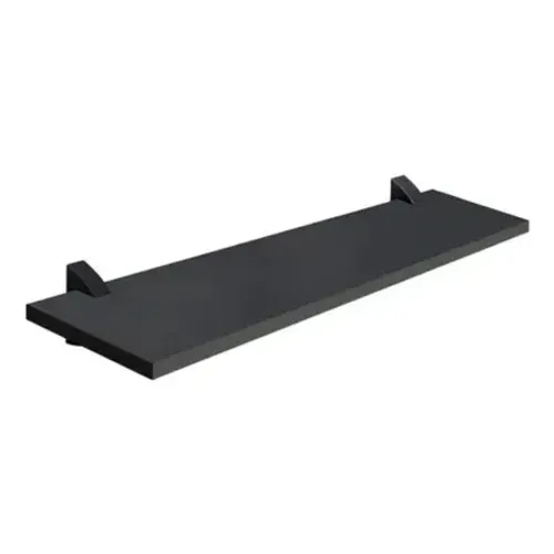 Prateleira MDF preta 20x60cm com suportes de fixação
