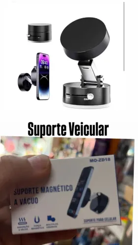 suporte magnético para celular com sucção a vácuo e design dobrável