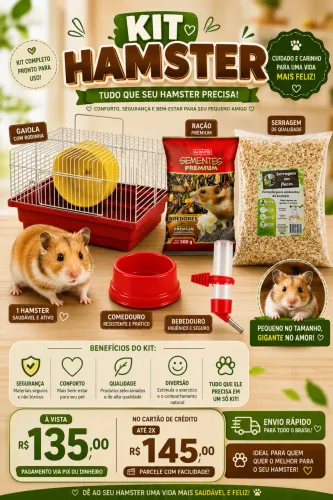 Kit Hamster Anão russo