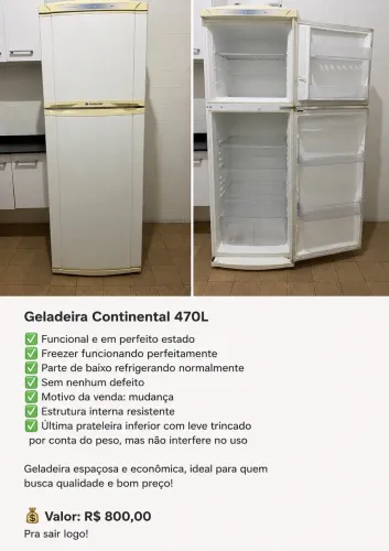 Geladeira Continental 
