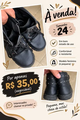Bota para menina NEGOCIAVEL