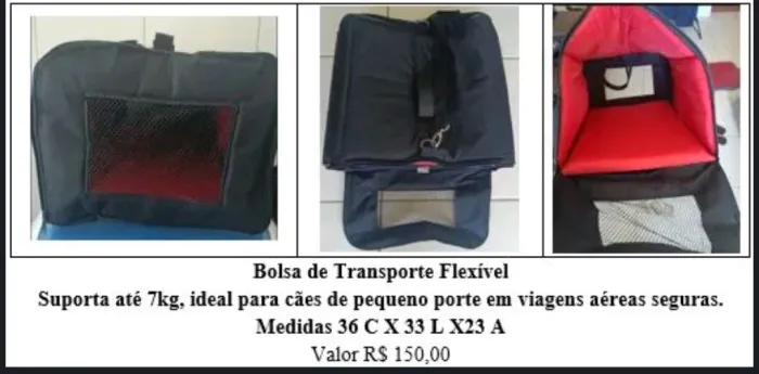 Bolsa para transporte de pet