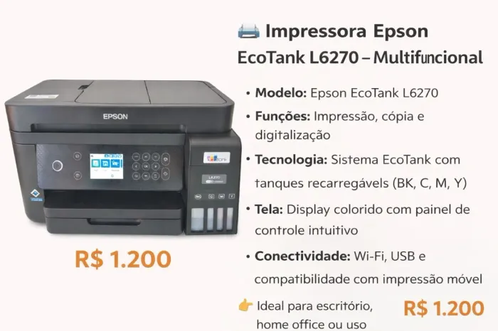 VENDE SE IMPRESSORA EPSON L6270 ECOTANK 