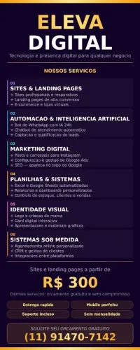 Criação de Sites, Landing Pages, Automação e Marketing Digital