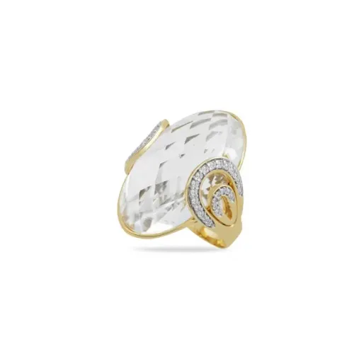 Anel Vivara em Ouro 18k com Diamantes e Cristal - Original