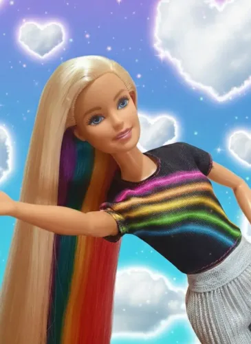 BONECA BARBIE CABELO DE ARCO-ÍRIS