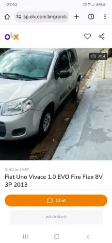 Fiat Uno Vivace/rua 1.0 EVO Fire Flex 8V 5P 2013