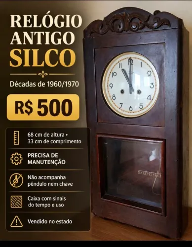 Relógio antigo de parede 