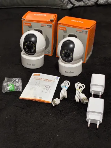 Basike Eletrônica Câmera Inteligente 2.4G Wi?Fi- Full HD 3MP, Visão Noturna, App Yoosee