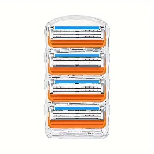 Kit Com 4 Refis De Primeira Linha Serve No Suporte De Gillete Mach 5, Fusion e ProGlide