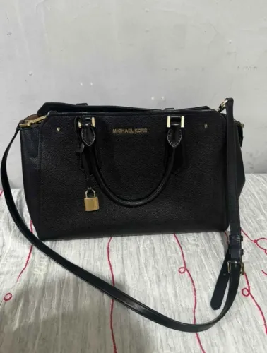 Bolsa Michael Kors Hamilton Original Couro Preta