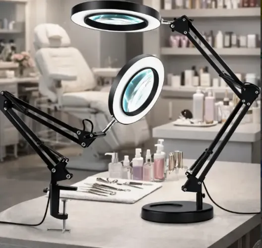 Luminaria Estética Lupa 8x Ringlight Led Articulada Preto