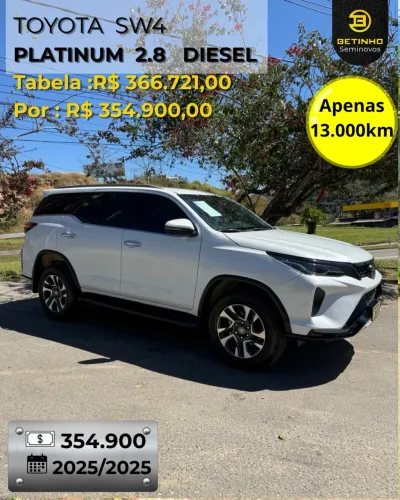 Toyota Hilux SW4 SRX Plat. 4X4 2.8 TB Die. Aut. 2025