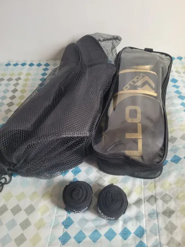 Kit Muay Thai Completo - Luva Vollo 14oz + Caneleira Olimpo Power X + Bandagens + Bolsa