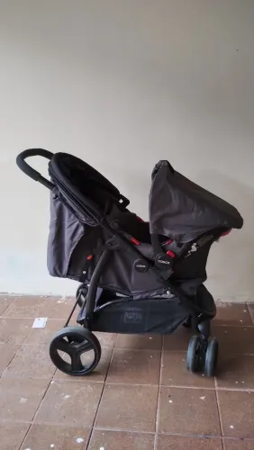 Carrinho de Bebê Cosco Travel System Nexus - Até 15 kg - Preto Mescla