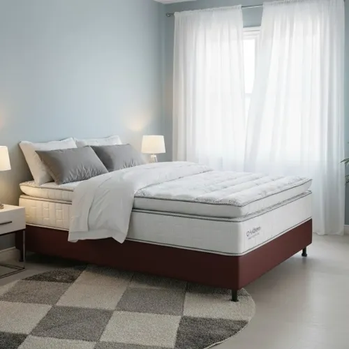 Colchão Casal New Freedom 32 cm D33 Molas Ensacadas + Base Simples Corino Entrega Rápida