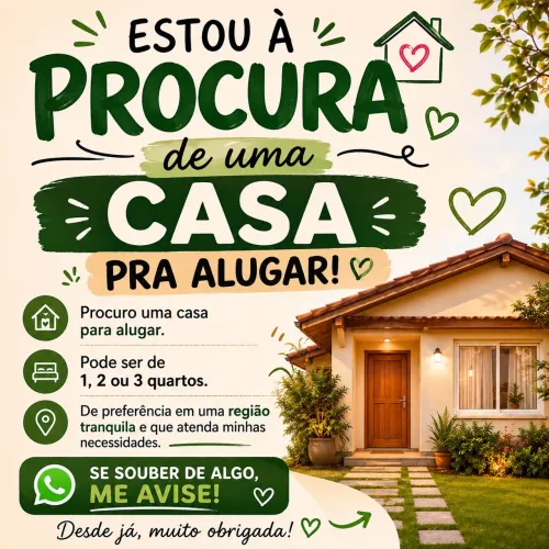 Busco alugar casa Luzia