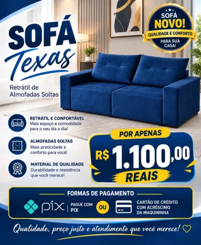 SOFÁS NOVOS RETRÁTIL