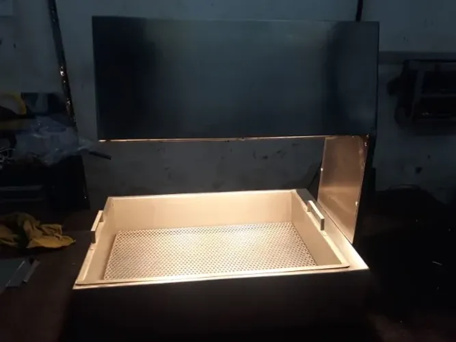 SECADOR DE FRITURA COM LAMPADA ESPECIAL C/01 GN DE 1/2X100MM