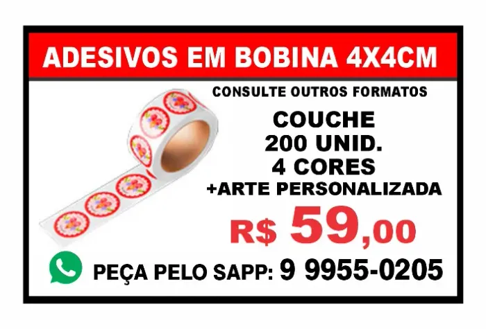 adesivo personalizado em bobina