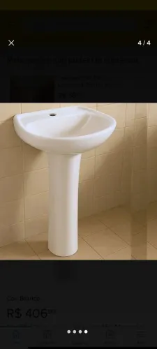 Kit pia lavatório branco 