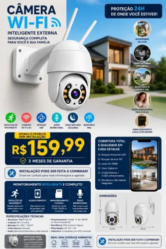 Câmera Wi-Fi 360° com Aplicativo ICSEE