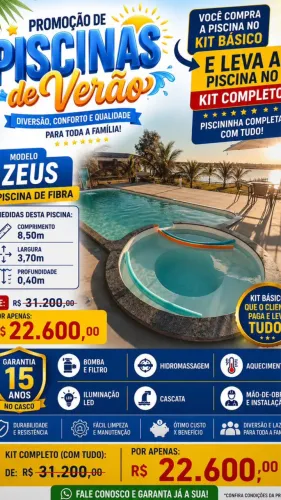 Piscina de fibra 9 m