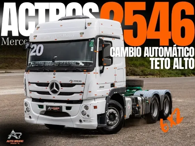 Mercedes-Benz Actros 2546 6x2 2020 Teto Alto - 2 Tanques Alumínio + TDP Inclinômetro