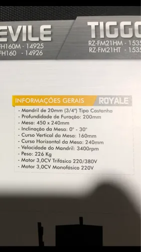 Furadeira horizontal Razi FH 200 A - Royale