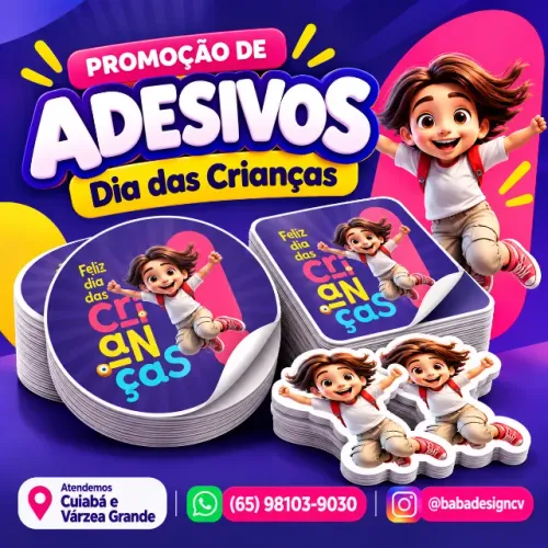 Adesivos Personalizados | Dia das Crianças | Cuiabá