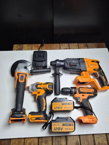 Kit 4 em 1 Ferramentas Sem Fio 18V - Completo com 4 Baterias<br>
