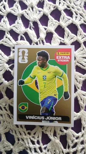 Figurinha Extra Vini Jr Dourado