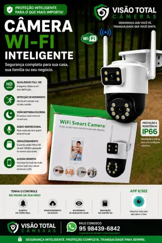 Câmera Wi-Fi lente dupla