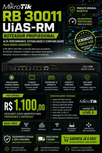 MikroTik RB 30011 UIAS-RM ROTEADOR PROFISSIONAL