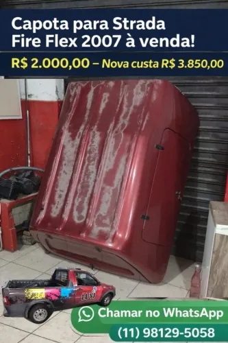 Capota fibra de vidro compatível Fiat Strada