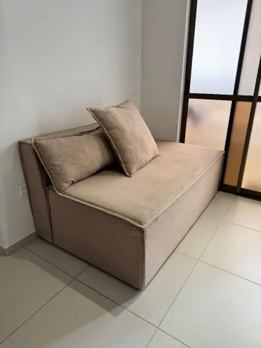 Sofá Modular em Linho Cor Areia 