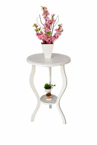 Mesa de canto redonda - Com Jarrinho de Flor junto