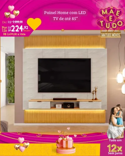 Painel extensível para tvs ate 85p instalação grátis