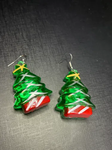 Brincos árvore de Natal pisca pisca led
