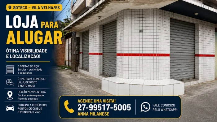 ? Loja Comercial para Alugar em Soteco - Vila Velha/ES