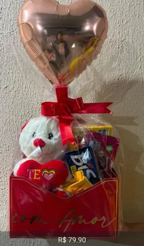 Cesta de chocolate para o dia dos namorados
