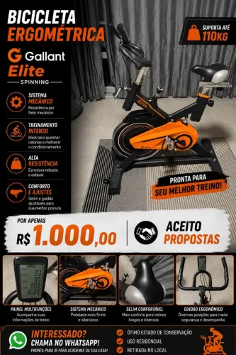Bicicleta Ergométrica Gallant Elite (até 110kg)