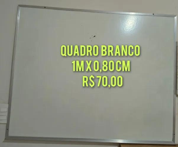 Quadro Branco 0,80cm x 1m, R$ 70,00