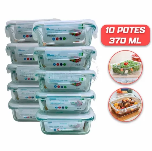 10 Potes de Vidro 370ml