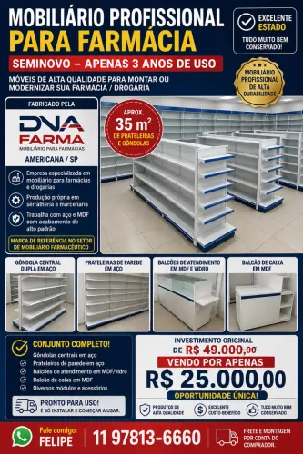 MOBILIÁRIO COMPLETO PARA FARMÁCIA / DROGARIA