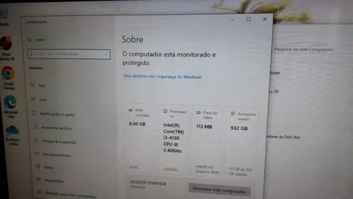 Computador i3 4° 8Gb Ram HD 1TB