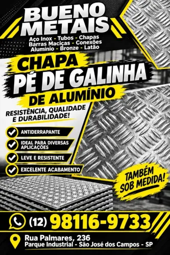 Chapa alumínio xadrez 1250 x 3000